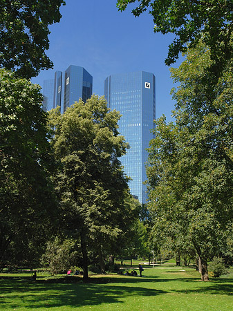 Foto Deutsche Bank mit Wiese - Frankfurt am Main