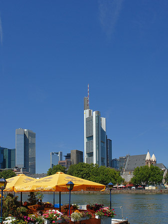 Skyline von Frankfurt mit Schöfferhofer Weizen - Hessen (Frankfurt am Main)