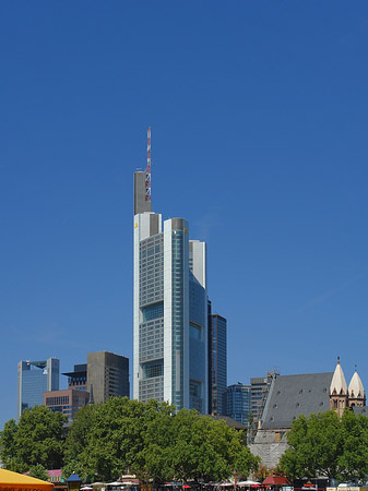 Foto Skyline von Frankfurt mit Schöfferhofer Weizen