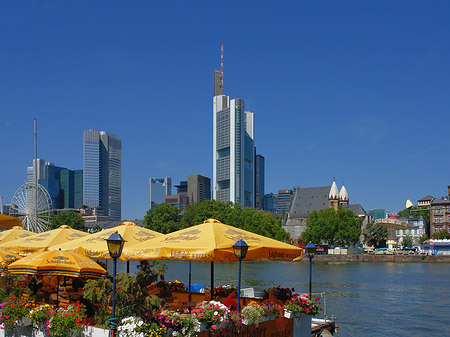 Skyline von Frankfurt mit Schöfferhofer Weizen - Hessen (Frankfurt am Main)