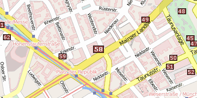 Stadtplan Kronenhaus Frankfurt