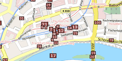 Stadtplan Kunsthalle Schirn Frankfurt